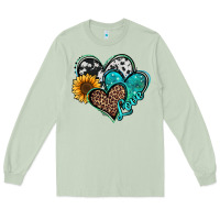 Matcha turquoise sunflower hearts Long Sleeve Tee - Jasminsmagicworld