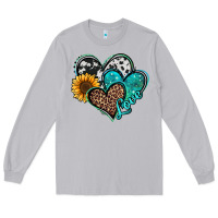 Moon Dust turquoise sunflower hearts Long Sleeve Tee - Jasminsmagicworld