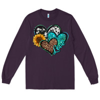 Plum turquoise sunflower hearts Long Sleeve Tee - Jasminsmagicworld