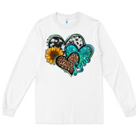 White turquoise sunflower hearts Long Sleeve Tee - Jasminsmagicworld