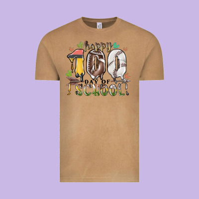 Happy 100 Day Of School American Football Baseball Vintage Tee Designed By Racoondesign