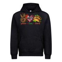 Black Peace love tacos Urban Hoodie - NancyCooperArtShop