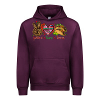 Mauve Wine Peace love tacos Urban Hoodie - NancyCooperArtShop