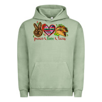 Pigment Oil Green Peace love tacos Urban Hoodie - NancyCooperArtShop