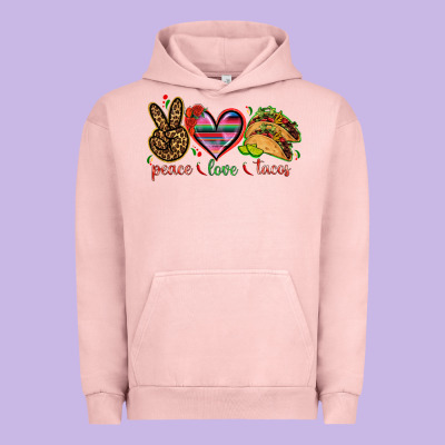 Peace Love Tacos Urban Hoodie Designed By Nancycooperartshop