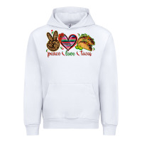 White Peace love tacos Urban Hoodie - NancyCooperArtShop