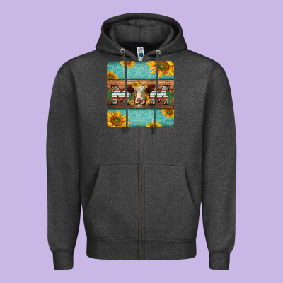 Hereford Cattle Mom Coaster Zipper Hoodie Designed By Jasminsmagicworld