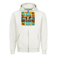 Oatmeal Heather hereford cattle mom coaster Zipper Hoodie - Jasminsmagicworld