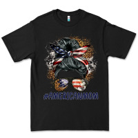 Black americanmom messy bun Premium Tee - BarkalooDesign