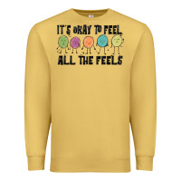 Antique Gold ıt's okay to feel all the feels Premium Sweatshirt - MaliasSmallBusiness