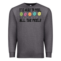 Charcoal Heather ıt's okay to feel all the feels Premium Sweatshirt - MaliasSmallBusiness