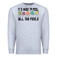 Heather Grey ıt's okay to feel all the feels Premium Sweatshirt - MaliasSmallBusiness