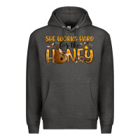 Charcoal Heather she works hard for the honey Premium Hoodie - Artiststas
