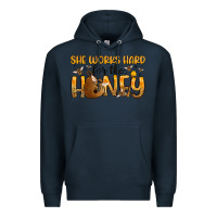 Navy she works hard for the honey Premium Hoodie - Artiststas