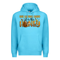 Ocean Blue she works hard for the honey Premium Hoodie - Artiststas