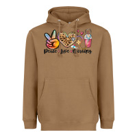 Toasted Coconut peace love nursing Heavyweight Hoodie - MaliasSmallBusiness