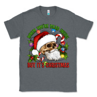 Charcoal Heather When You're Dead Inside But It's Christmas Hippie Skeleton Santa Classic Tee - Artiststas
