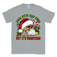 Heather Grey When You're Dead Inside But It's Christmas Hippie Skeleton Santa Classic Tee - Artiststas