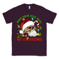 Plum When You're Dead Inside But It's Christmas Hippie Skeleton Santa Classic Tee - Artiststas
