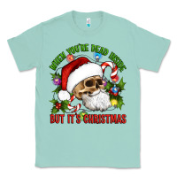 Seafoam When You're Dead Inside But It's Christmas Hippie Skeleton Santa Classic Tee - Artiststas
