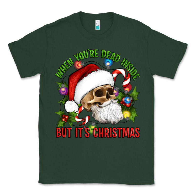 When You're Dead Inside But It's Christmas Hippie Skeleton Santa Classic Tee by Artiststas | Teevron