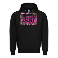 Black Western Somebody's Problem Zipper Hoodie - LillyAllenDesigns