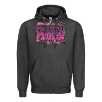 Charcoal Heather Western Somebody's Problem Zipper Hoodie - LillyAllenDesigns