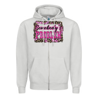 Dove Grey Western Somebody's Problem Zipper Hoodie - LillyAllenDesigns