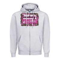 Heather Grey Western Somebody's Problem Zipper Hoodie - LillyAllenDesigns