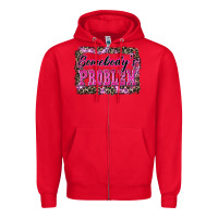 Red Western Somebody's Problem Zipper Hoodie - LillyAllenDesigns