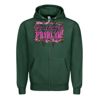 Sports Green Western Somebody's Problem Zipper Hoodie - LillyAllenDesigns