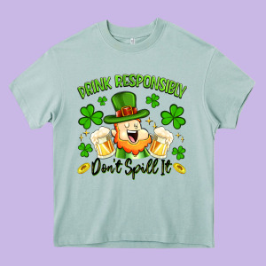 Drink Responsibly Dont Spill It Heavy Core Tee Designed By Artiststas