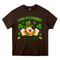 Chocolate Brown drink responsibly dont spill it Heavy Core Tee - Artiststas