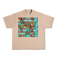 Burro longhorn bull seamless pattern Urban Heavy Tee - HRA Design Shop