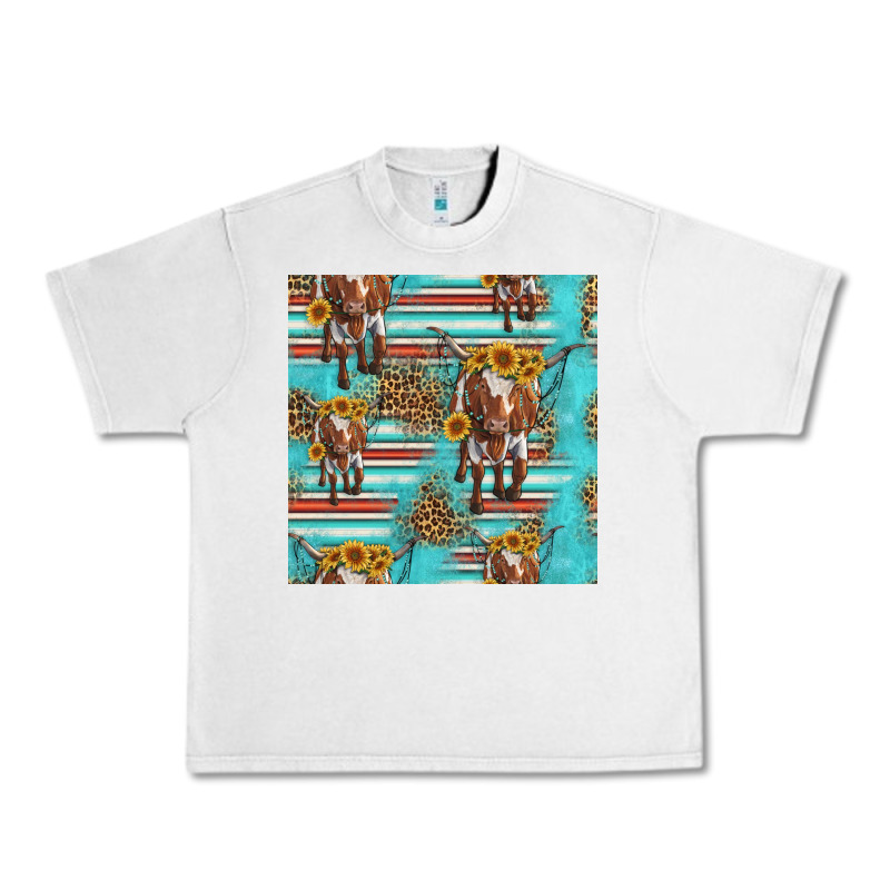 Longhorn Bull Seamless Pattern Urban Heavy Tee by HRA Design Shop | Teevron