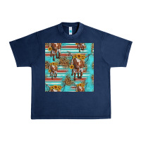 Navy longhorn bull seamless pattern Urban Heavy Tee - HRA Design Shop
