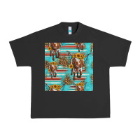 Pigment Black longhorn bull seamless pattern Urban Heavy Tee - HRA Design Shop
