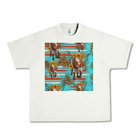 Pistachio longhorn bull seamless pattern Urban Heavy Tee - HRA Design Shop