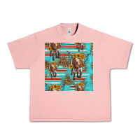 Salmon longhorn bull seamless pattern Urban Heavy Tee - HRA Design Shop