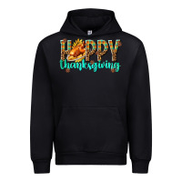 Black Happy Thanksgiving with Turkey Urban Hoodie - texasbilliewilder