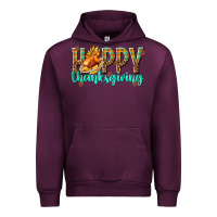 Mauve Wine Happy Thanksgiving with Turkey Urban Hoodie - texasbilliewilder