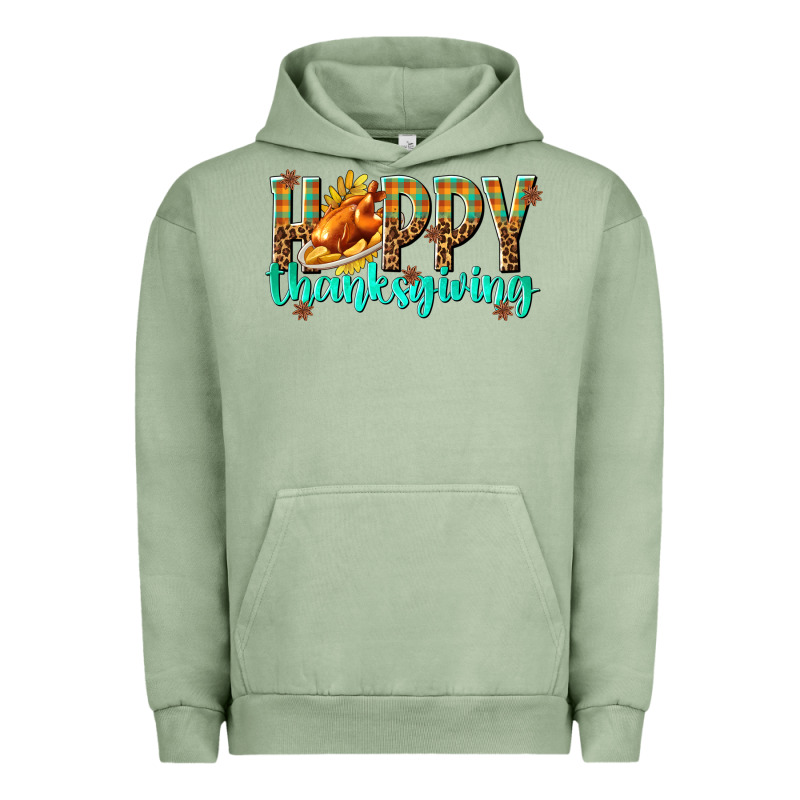 Happy Thanksgiving With Turkey Urban Hoodie by texasbilliewilder | Teevron