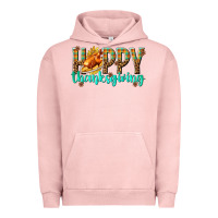 Pigment Salmon Happy Thanksgiving with Turkey Urban Hoodie - texasbilliewilder