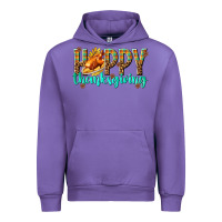 Tulip Happy Thanksgiving with Turkey Urban Hoodie - texasbilliewilder