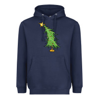 Navy trendy christmas tree Heavyweight Hoodie - MaliasSmallBusiness