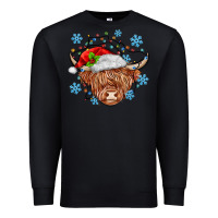 Black christmas cow Premium Sweatshirt - MaliasSmallBusiness