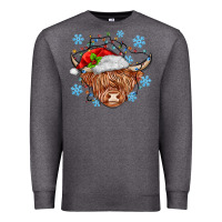 Charcoal Heather christmas cow Premium Sweatshirt - MaliasSmallBusiness