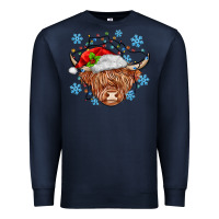 Navy christmas cow Premium Sweatshirt - MaliasSmallBusiness