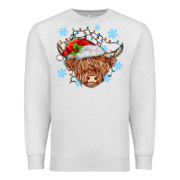 Oatmeal Heather christmas cow Premium Sweatshirt - MaliasSmallBusiness