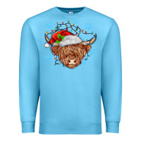 Ocean Blue christmas cow Premium Sweatshirt - MaliasSmallBusiness